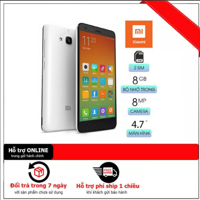 Điện thoại Smartphone Xiaomi Redmi 2 - Có Tiếng Việt - Dung lượng pin 2200 mAh
