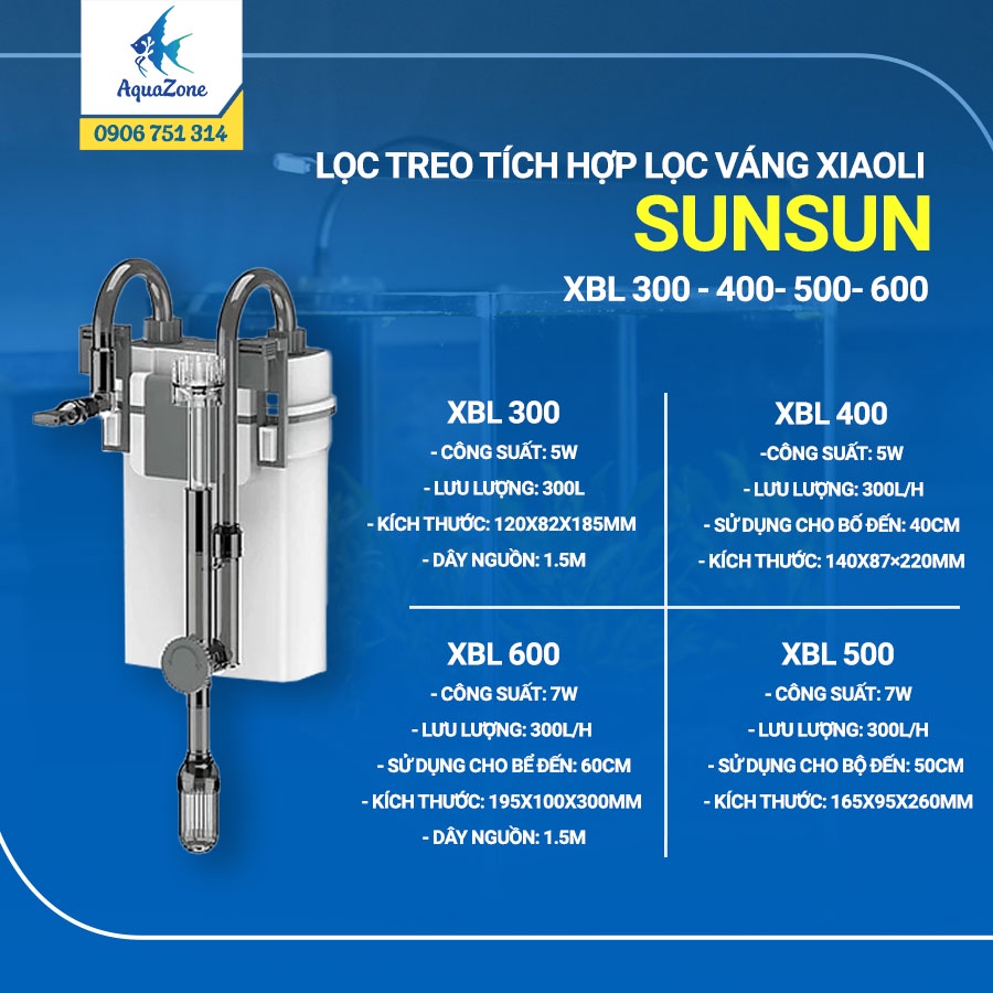 Lọc treo xiaoli sunsun xbl cao cấp tích hợp lọc váng
