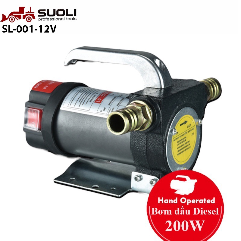 Máy bơm dầu diesel, dầu thủy lực 24v 12v 200w suoli sl-001 motor lõi đồng