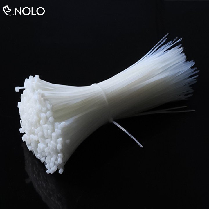 Combo 50 thread drawstring cord thít lat plastic white color length 10cm plastic material polymerized