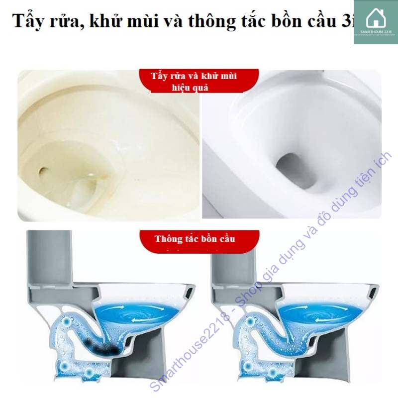 Bột thông tắc tẩy rửa bồn cầu đa năng