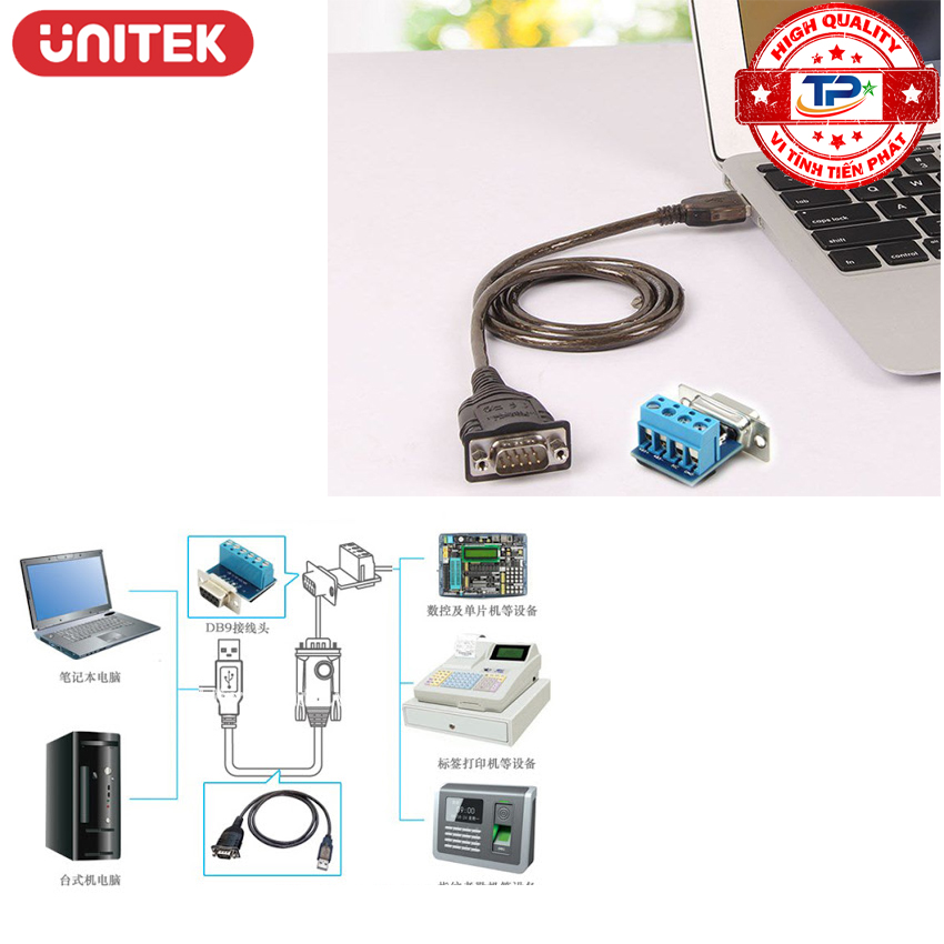 Cáp chuyển USB sang COM 9 RS485 hiệu Unitek Y-1081 RS-485