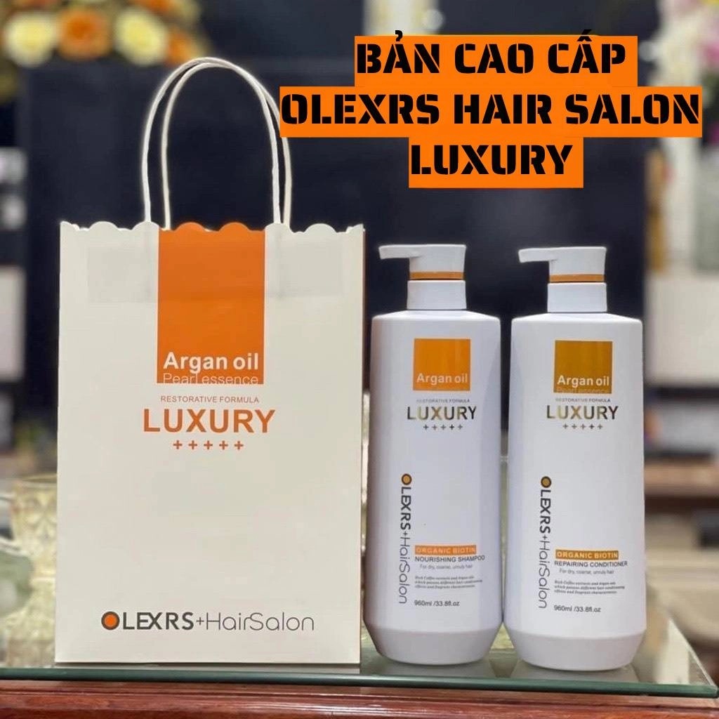 Bộ dầu gội dầu xả cao cấp Olexrs Luxury Hair Salon Argan oil 500ml/960ml