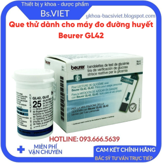 Que thử dùng cho máy đo đường huyết Beurer GL42, GL50 chính hãng thumbnail