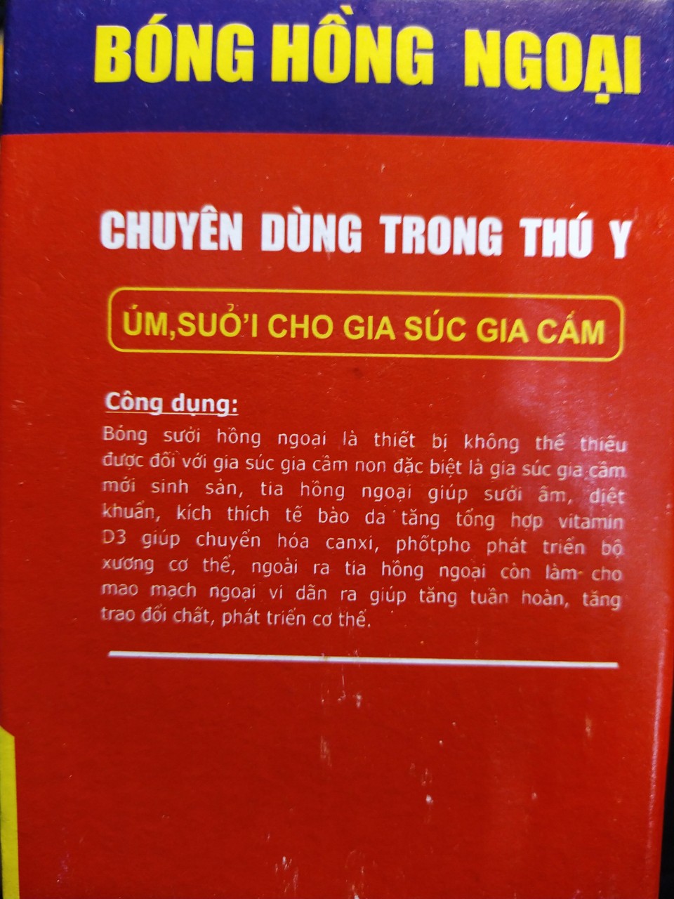 Combo 2 Bóng Đèn Hồng Ngoại 45W bóng úm