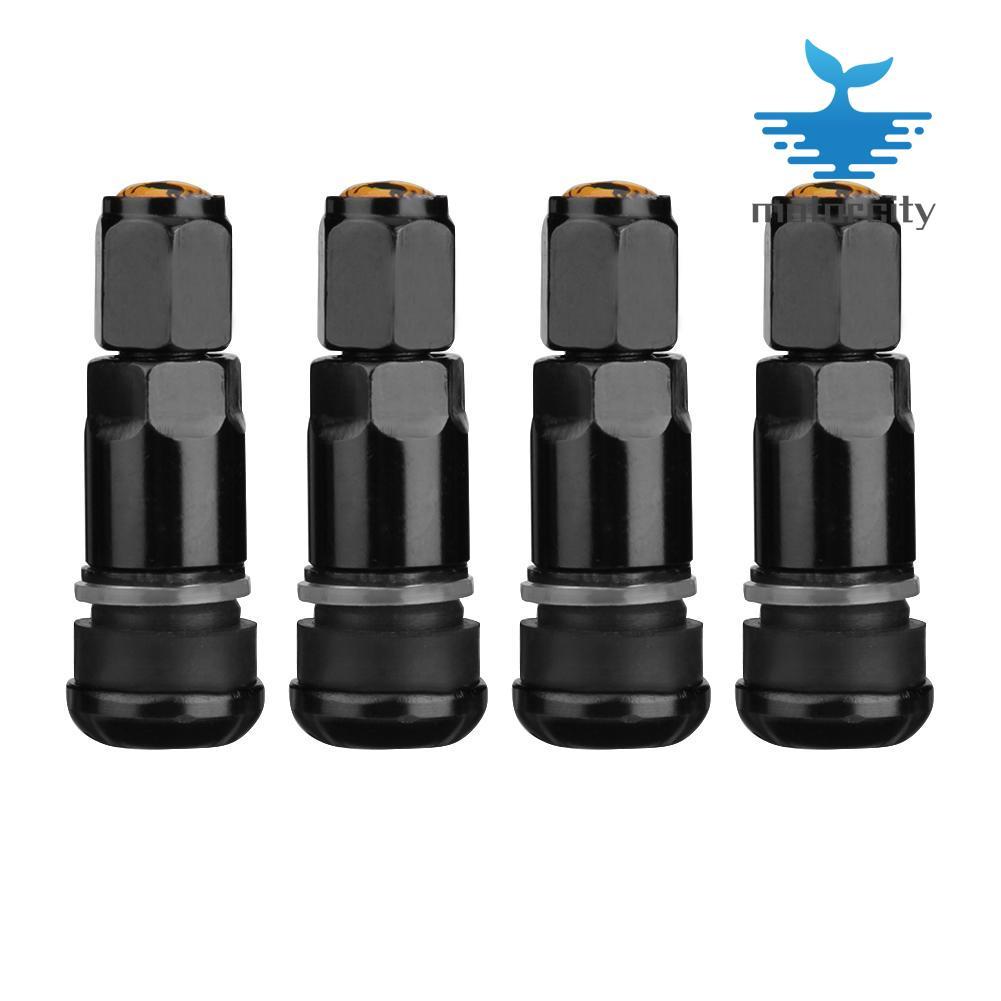 4pcs Car Tubeless Tyre Valve Stems Aluminum Tire Air Valve Stems (Black)