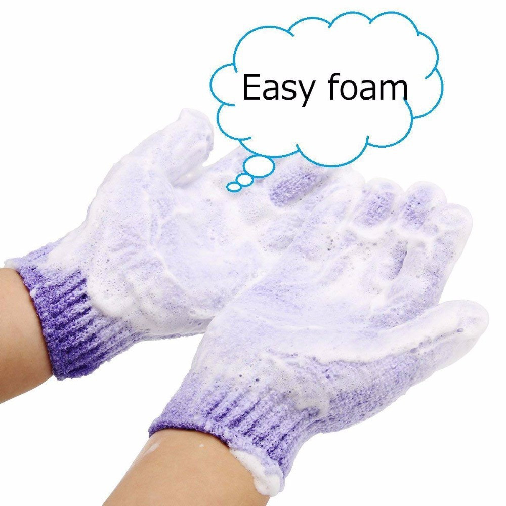 Găng tay tắm tẩy da chết - Găng tay tẩy tế bào chết cho cơ thể bằng vải nylon