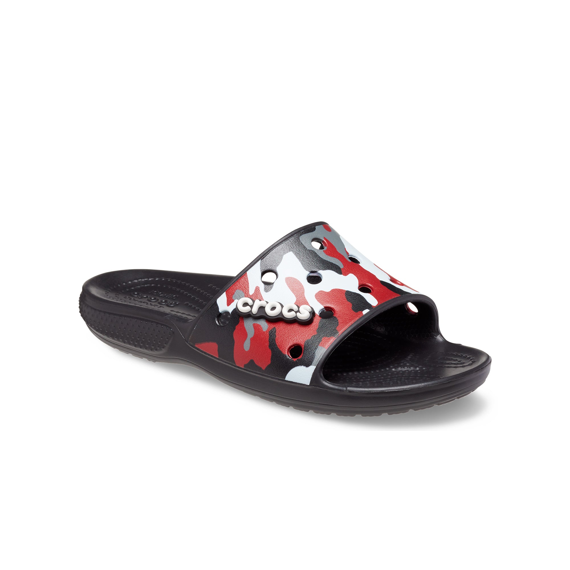 Dép Quai Ngang Trẻ Em Crocs Camo Classic - Black/Red