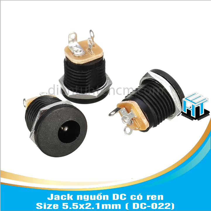 Jack nguồn DC có ren - Size 5.5x2.1mm ( DC-022)combo 6 con