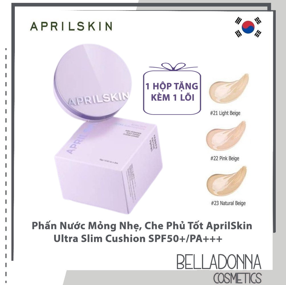 Phấn nước mỏng nhẹ, che phủ tốt aprilskin ultra slim cushion spf50+/pa+++