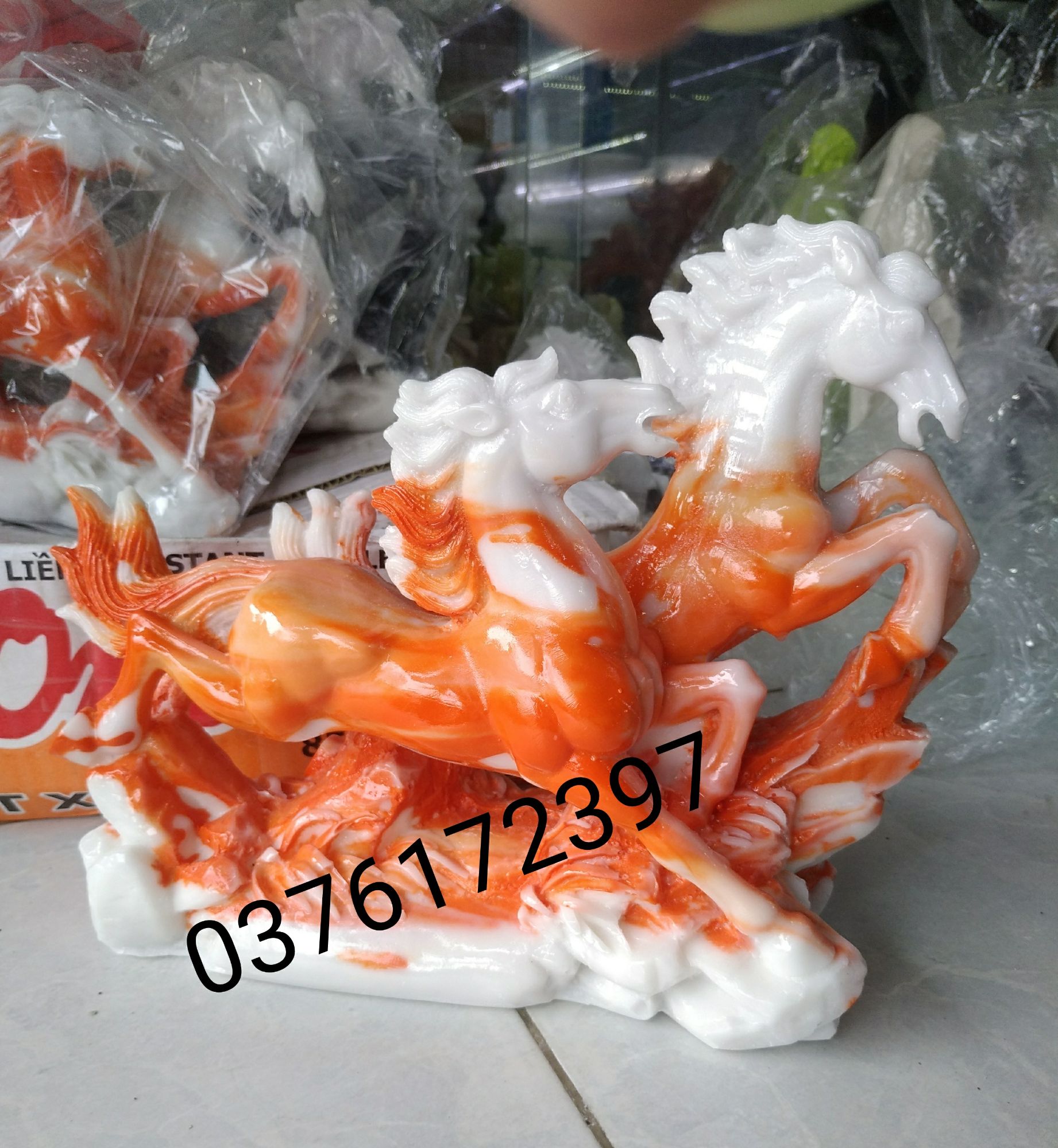 Tượng song mã đá đúc cao cấp