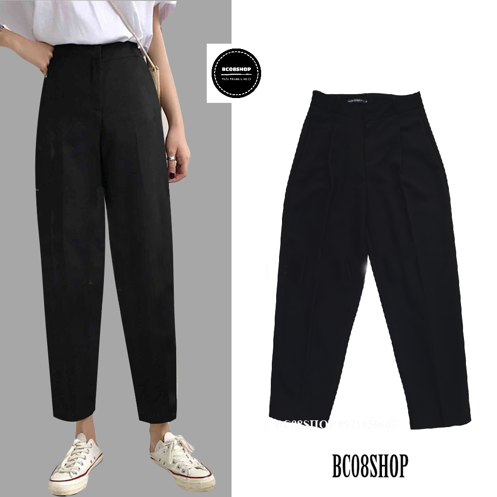 [HCM]Quần Tây Baggy Nữ Màu Đen Basic phong cách ulzzang BC128