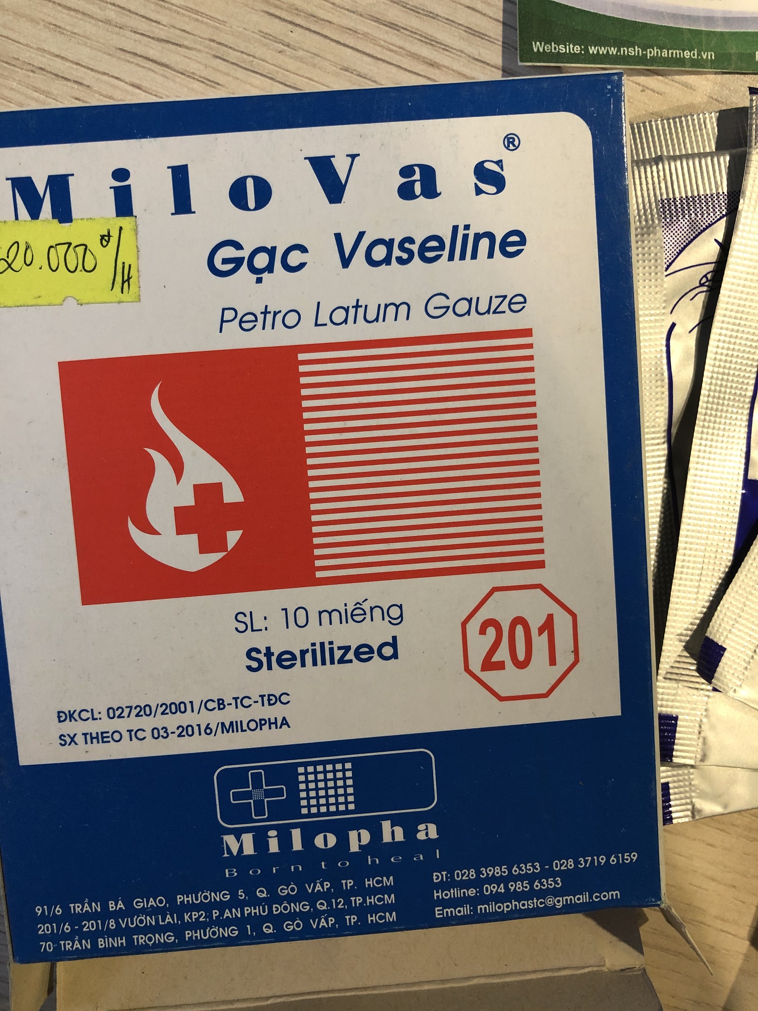 10 miếng Gạc vaseline đắp vết thương bị bỏng