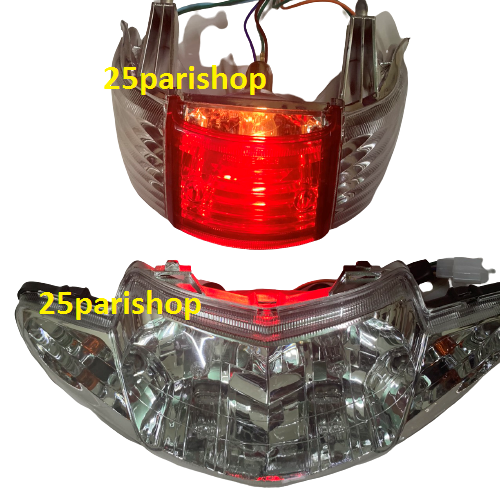 ( Combo 2 món ) pha đèn trước ,đèn hậu xe Wave Alpha - đời 2002 -2006