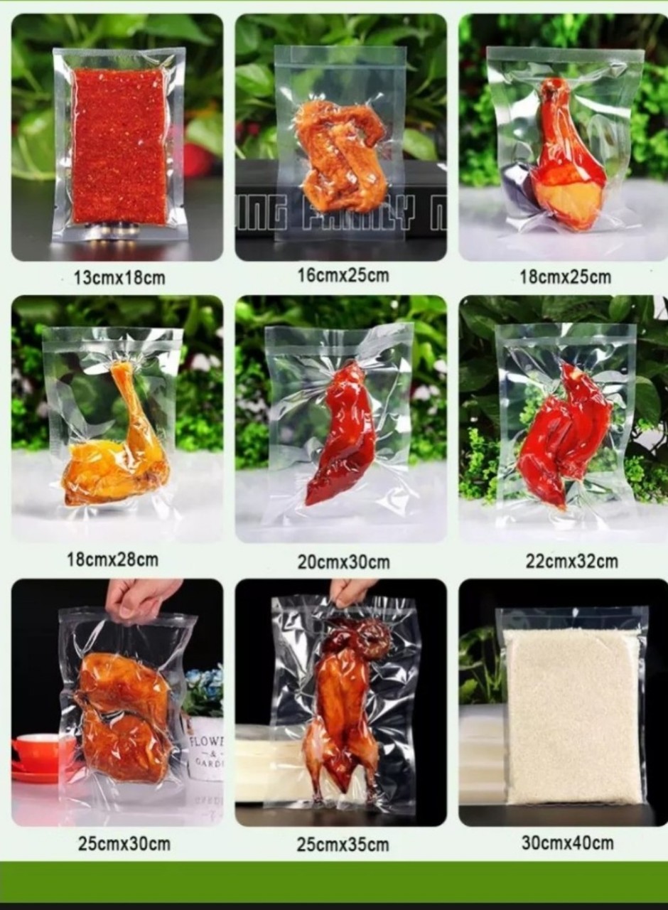 Set 1kg Túi Hút Chân Không Thực Phẩm 2 Mặt Trơn