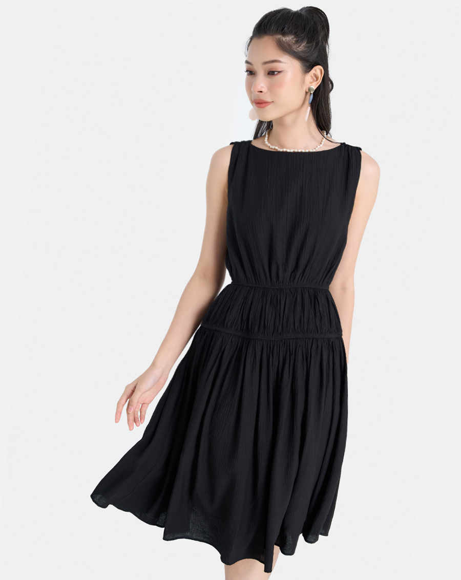 Đầm Midi Nữ Thời Trang JUNO Kiểu Dáng Hạ Eo JNDLU022