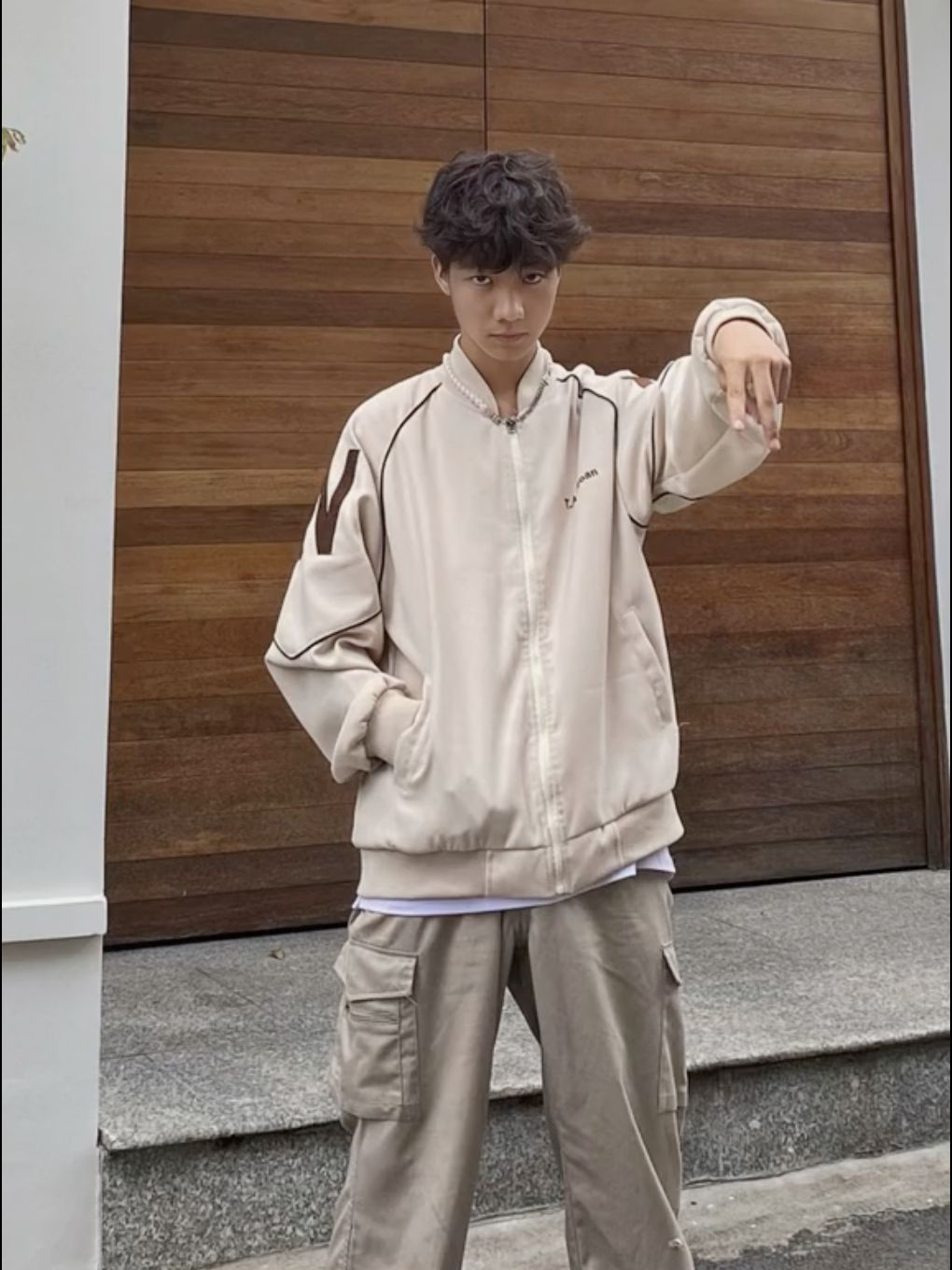 Áo Khoác Bomber Varsity Gooan Infinity Form Rộng