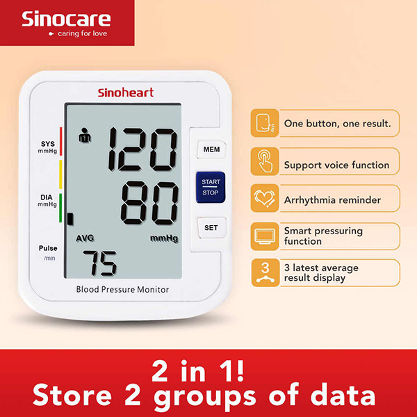 Máy Đo Huyết Áp Điện Tử Bắp Tay SinoCare Bộ Máy + Sạc