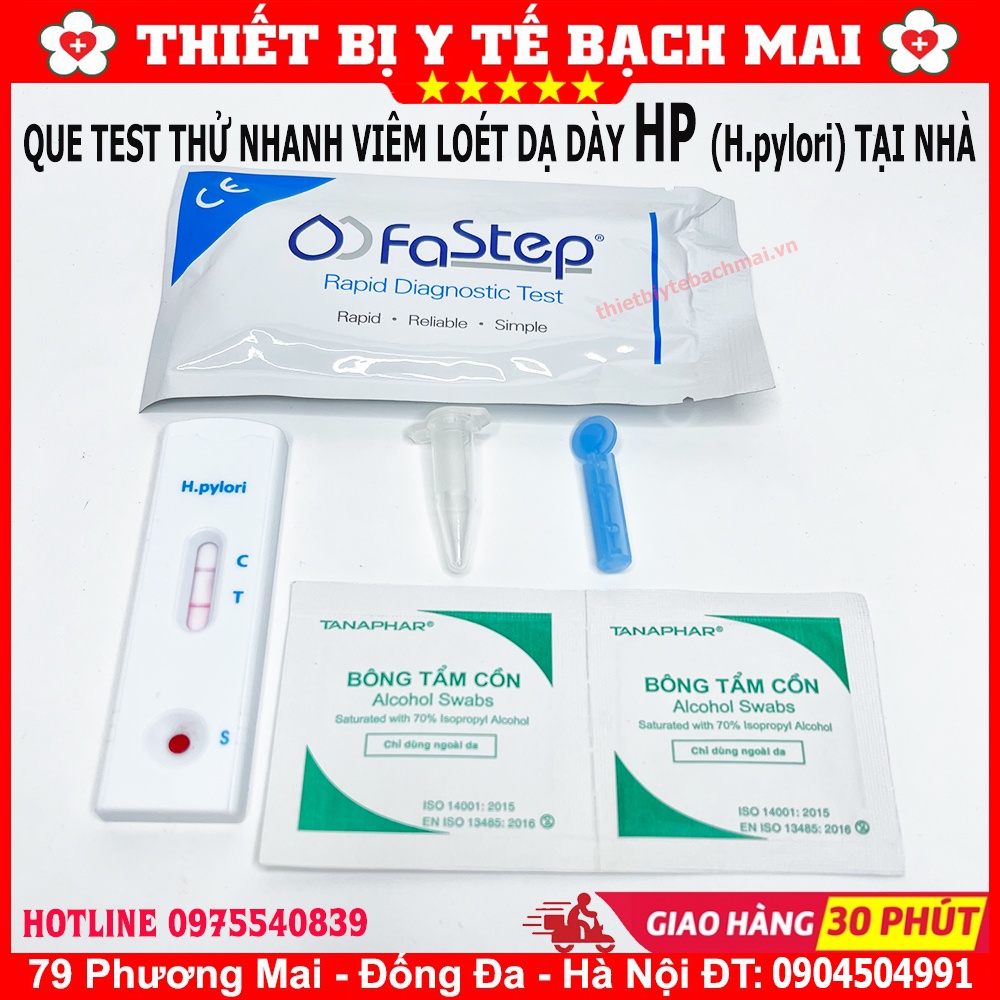 QUE TEST THỬ HP VIÊM LOÉT DẠ DÀY FASTEP -  MỸ