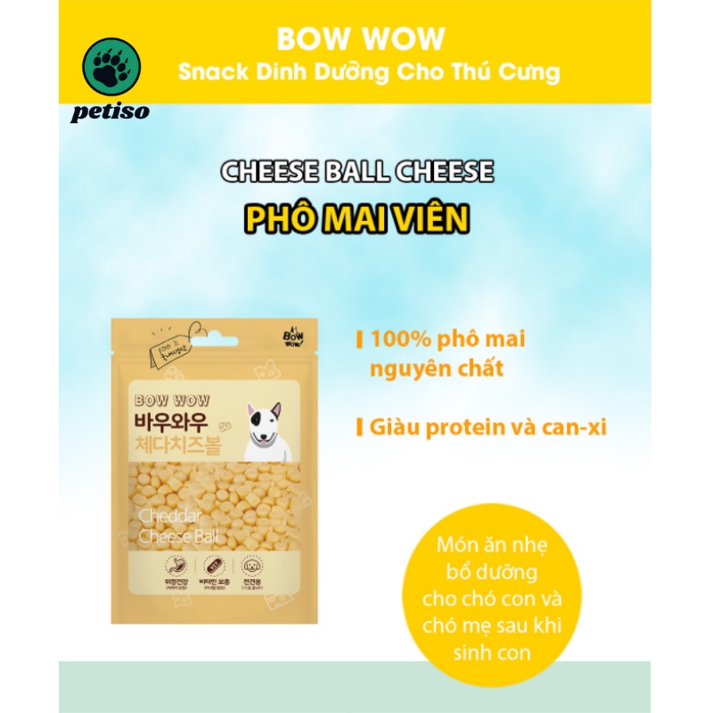 Phô Mai Viên Cho Chó Bowwow Cheese Ball (100g)