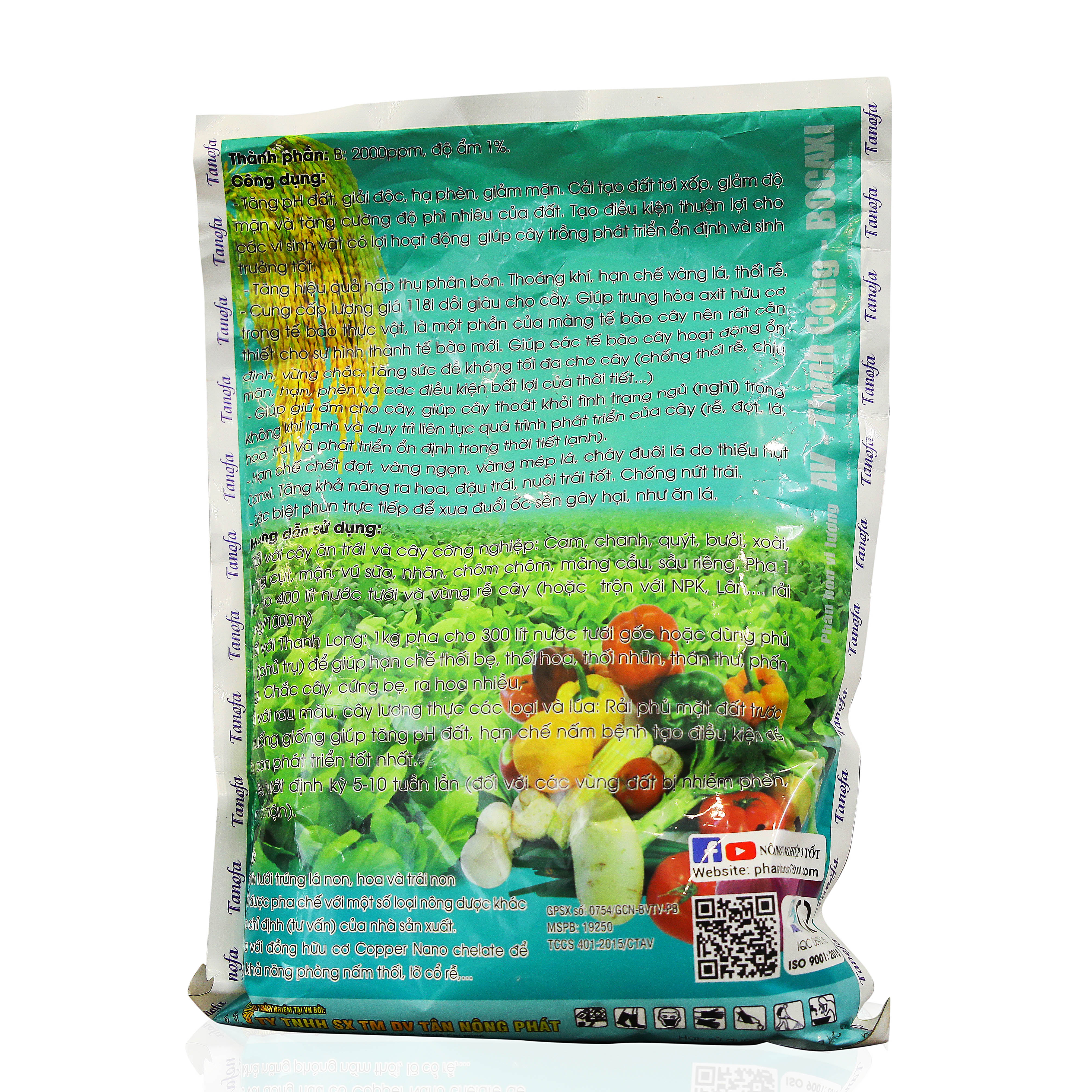 Tinh vôi master Rửa mặn, hạ phèn, nâng pH đất gói 1kg