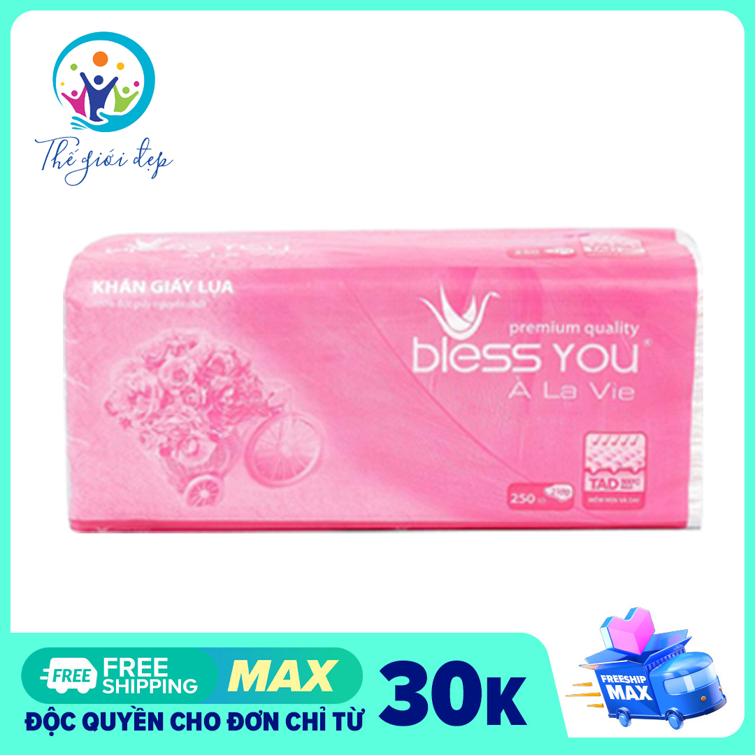 [HCM]Gói khăn giấy rút Bless You 250 tờ