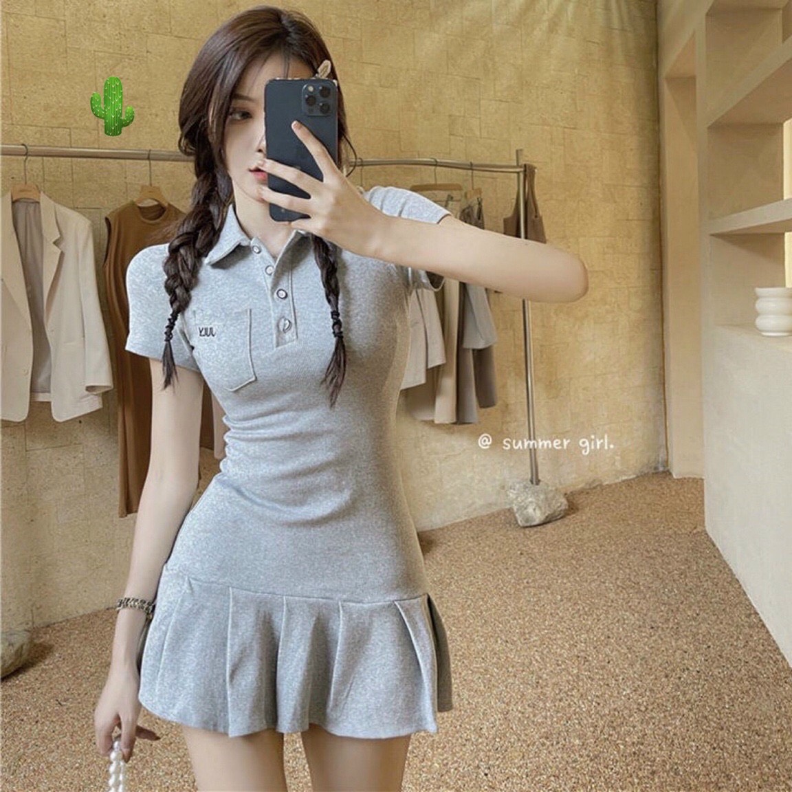 ĐẦM POLO XÊP LI ULZZANG CỰC XINH