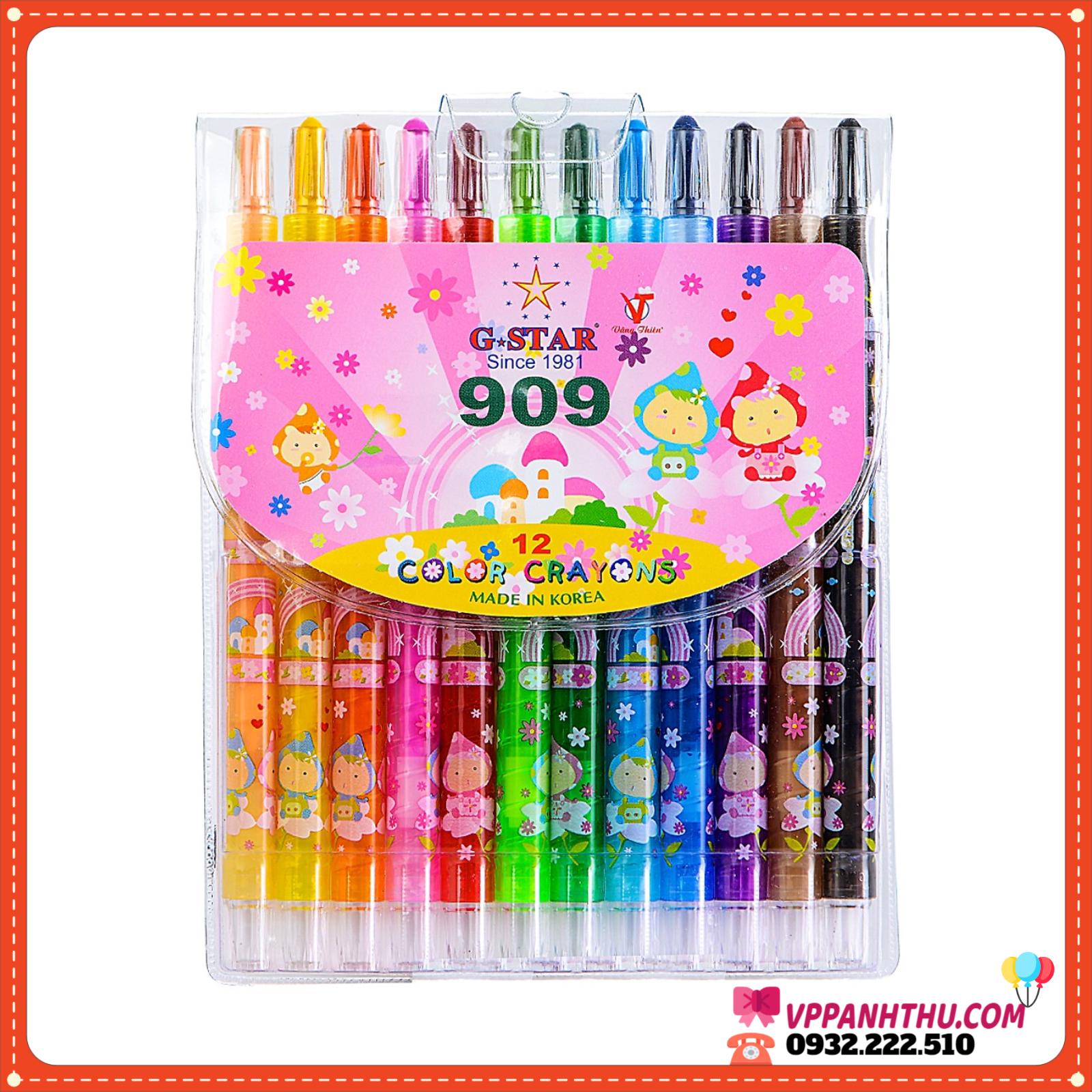 Sáp vặn 12 màu dài g-star 909