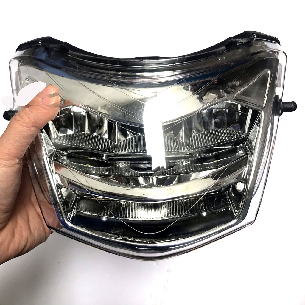 Đèn pha led 2 tầng xe wave alpha- wave rs- wave 100-màu bạc