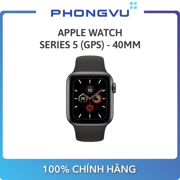 [Trả góp 0%]Đồng hồ thông minh/Apple Watch Series 5 GPS 40mm Space Grey Aluminium Case with Black Sport Band - Bảo hành 12 tháng