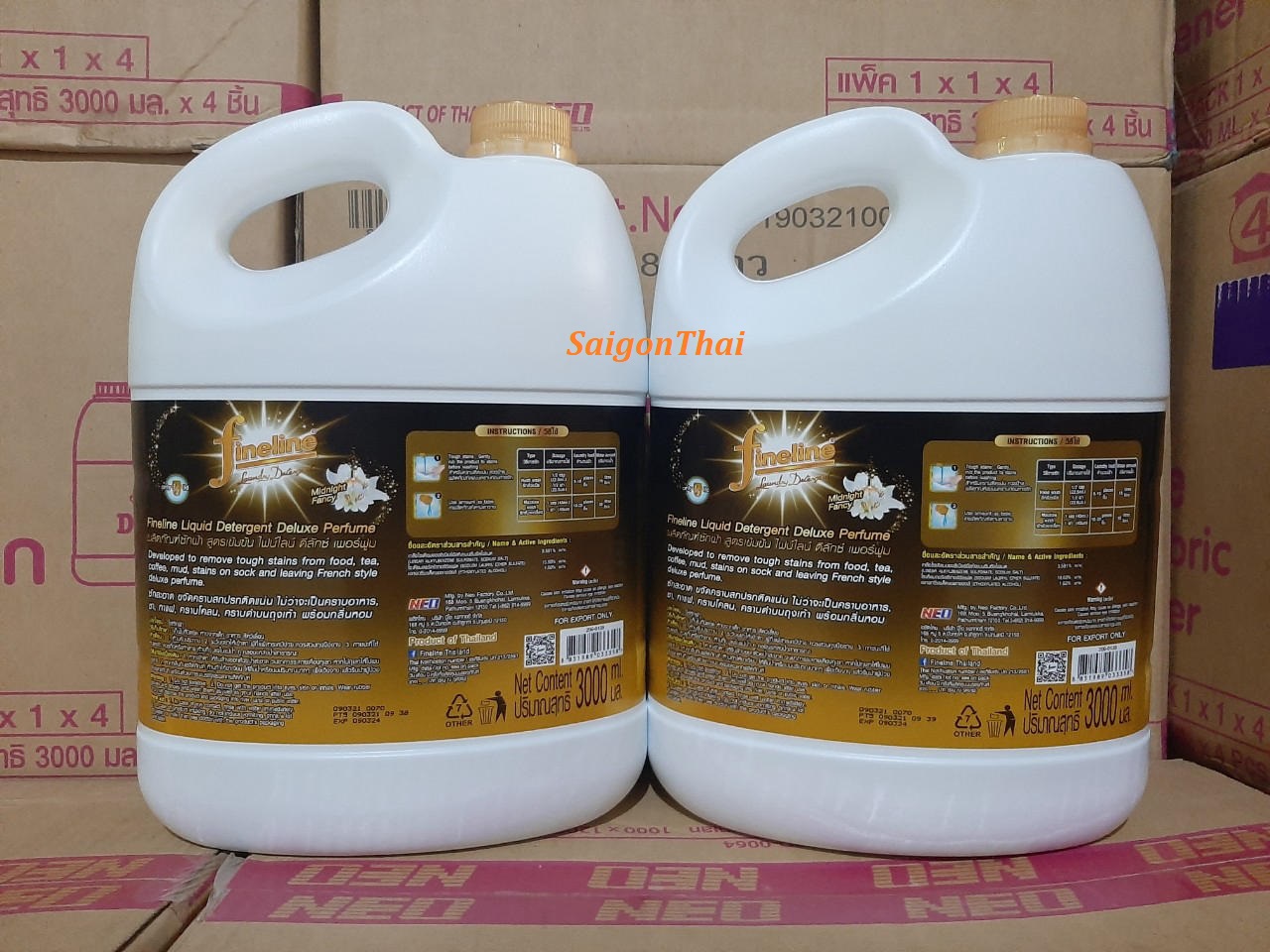 Nước giặt xã Fineline Can 3000ml (Thái Lan) - Vàng đen