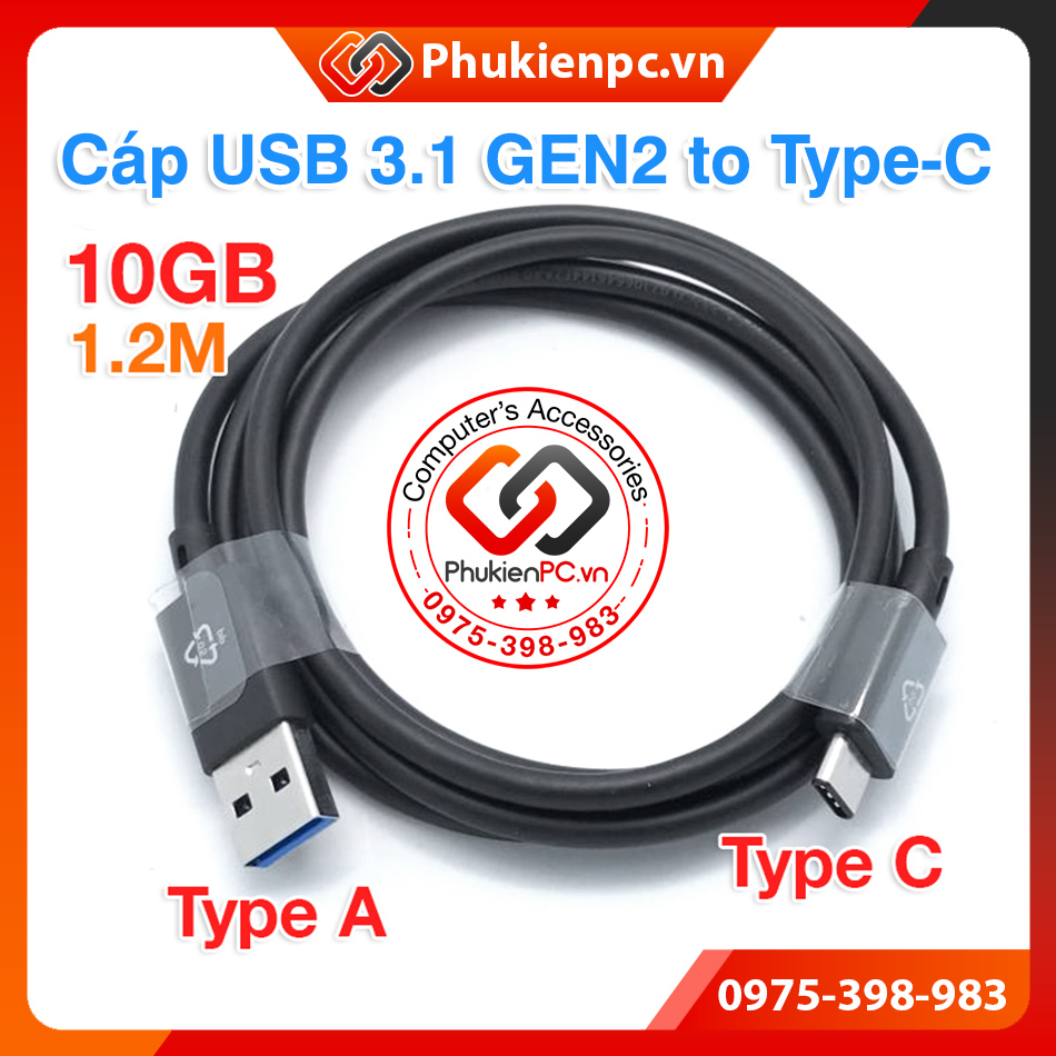 3.1 gen2 type a to type c usb cable 10gbps speed connect to pc, laptop with hdd ssd box charger usb-c phone, tablet