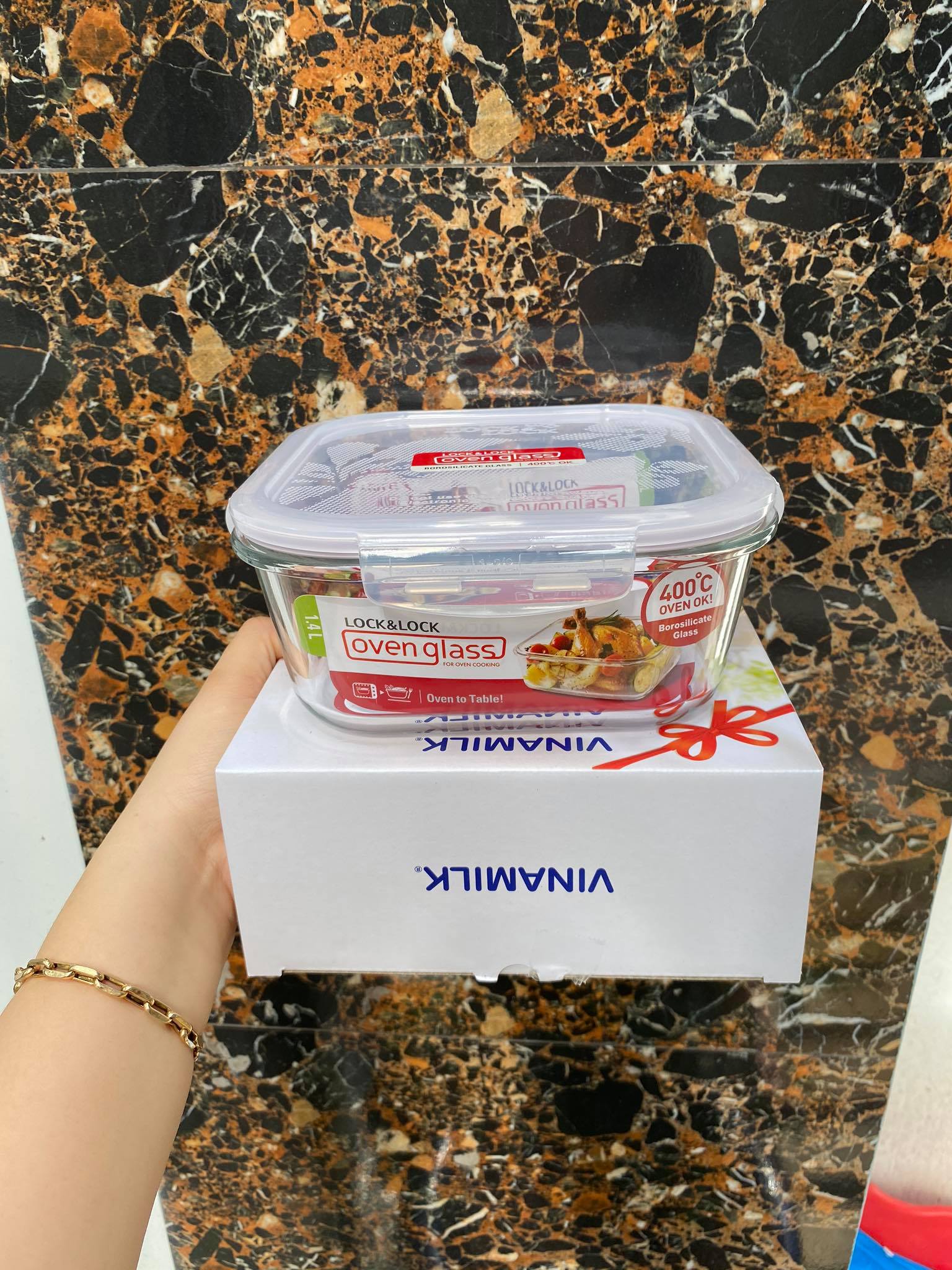 [Hàng Chính Hãng] Hộp thủy tinh chịu nhiệt Lock&Lock 1400ml