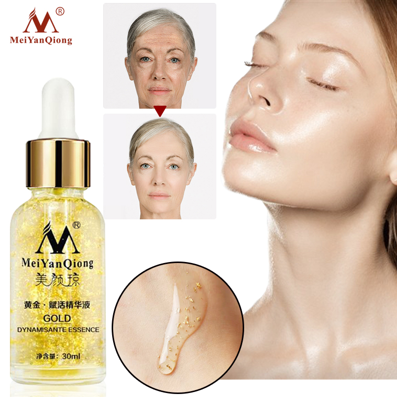 MeiYanQiong Serum chăm sóc da chứa tinh chất vàng 24k và collagen giúp giảm nếp nhăn chống lão hóa làm trắng và dưỡng ẩm cho da mặt - intl
