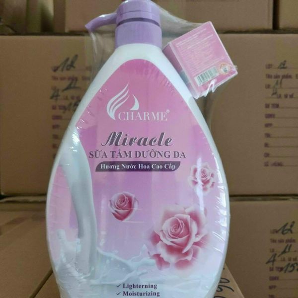 Sữa Tắm Trắng Da Hương Nước Hoa MIRACLE CHAMME 1000ml Chính Hãng (Tặng Kèm Nước Hoa mini)
