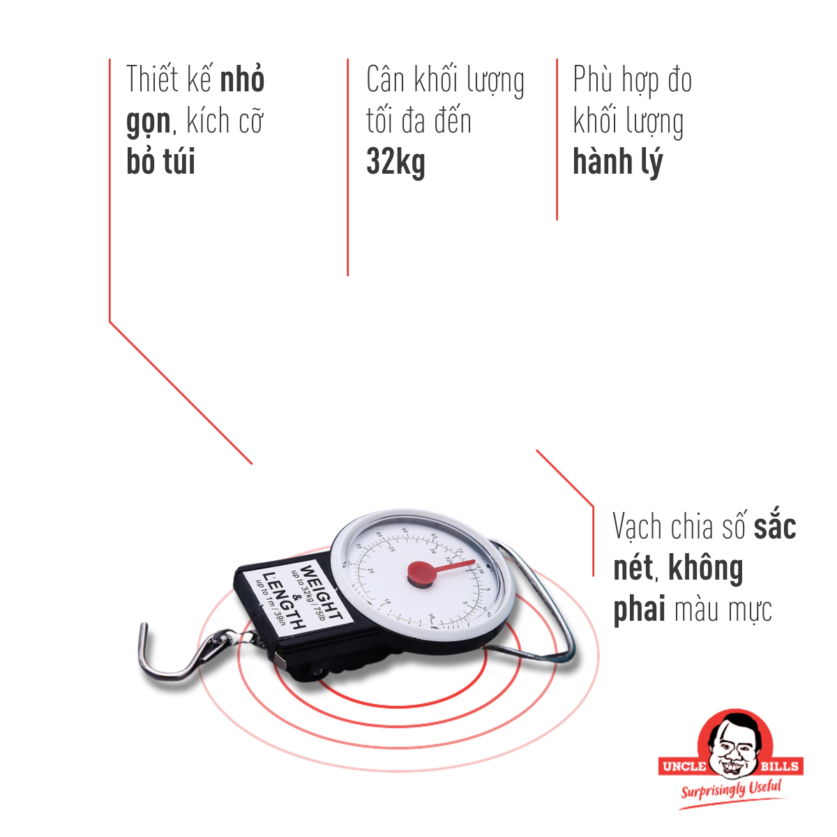 Cân hành lý 32 kg Uncle Bills RG0109