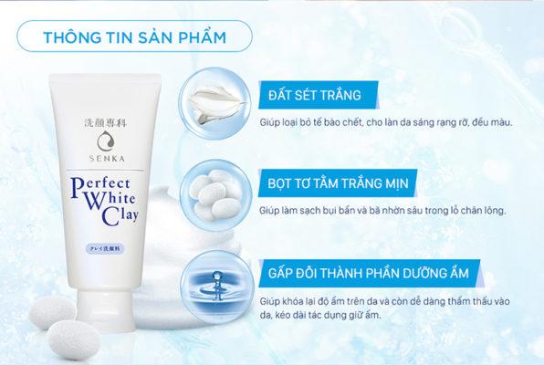Sữa Rửa Mặt Đất Sét Trắng Senka Nhật 120g