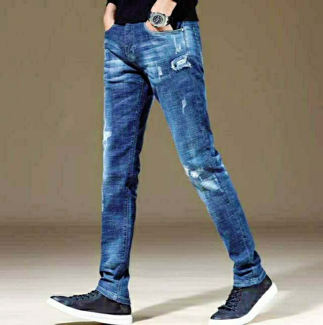 Quần Jean Nam Quần Bò Nam Xước Rách Co Giãn Dáng Skinny Xuất Khẩu Cao Cấp
