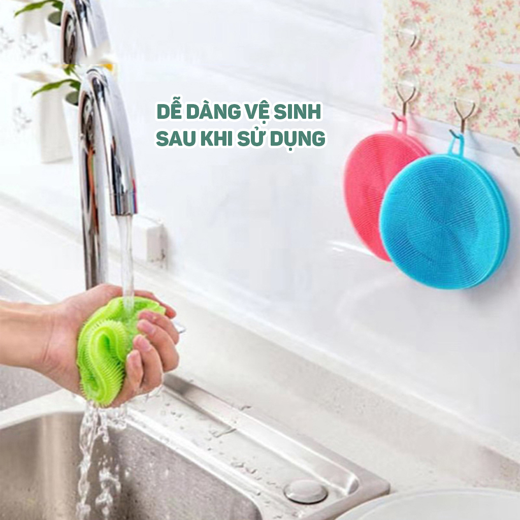 Miếng rửa chén bát silicon đa chức năng dùng cho nhà bếp