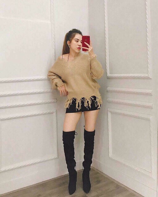 [SIÊU HOT MỚI VỀ] BỐT ĐÙI DA LỘN GÓT VUÔNG 7P , BỐT NỮ THỜI TRANG CAO CẤP - MÃ 507