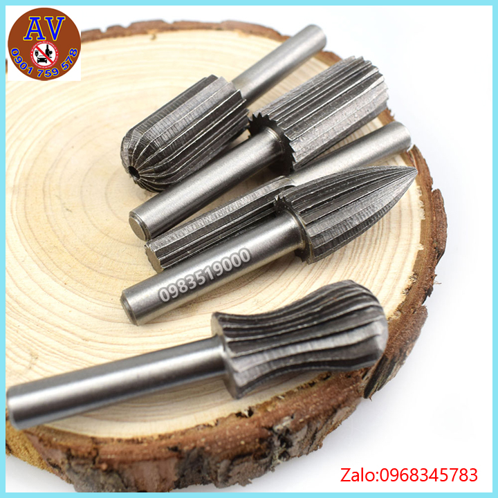 Bộ 6 đầu mũi mài khắc lũa - Mủi phay mài doa lỗ nhựa, kim loại, làm gỗ lũa Bonsai