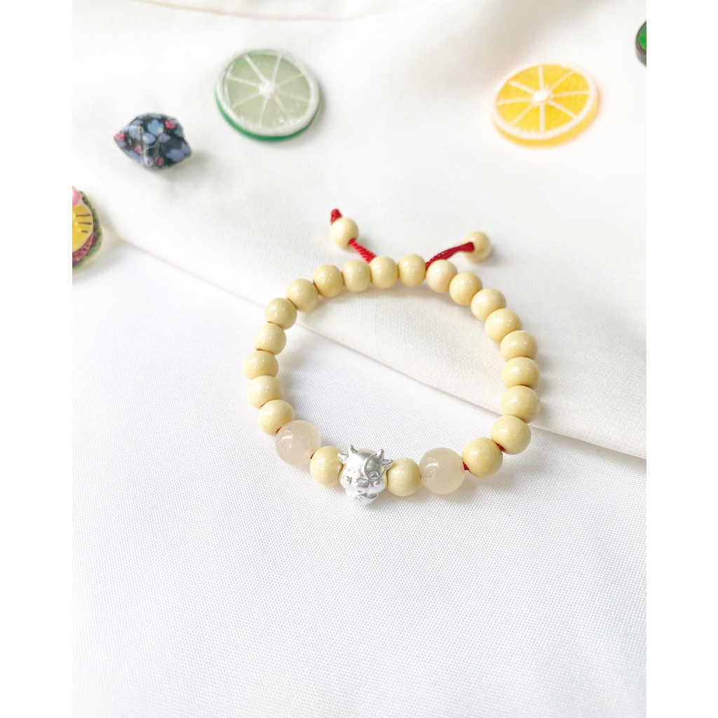 Vòng dâu mix charm con giáp cho bé yêu Dế Bạc