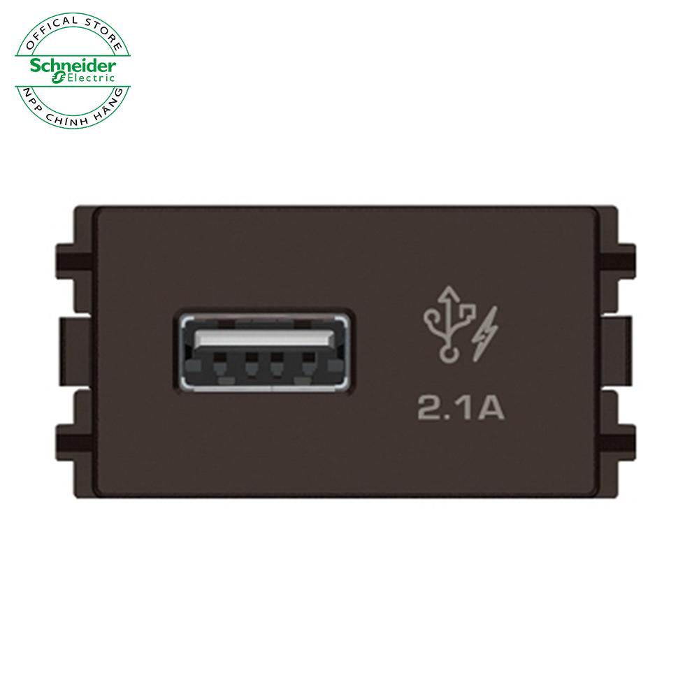 Ổ sạc USB 2.1A đơn, size S - dòng ZENCELO A - Schneider Electric