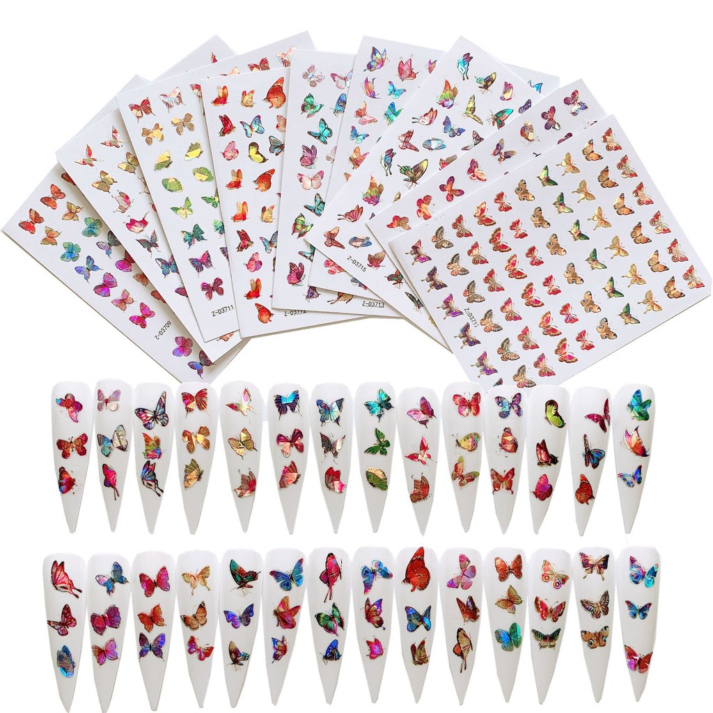 Sticker hoa bướm dán móng 21 đến 40