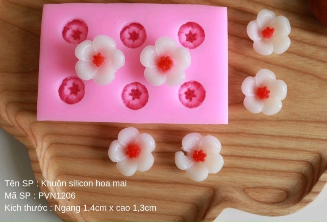 khuôn silicon 6 bông hoa Mai nhí