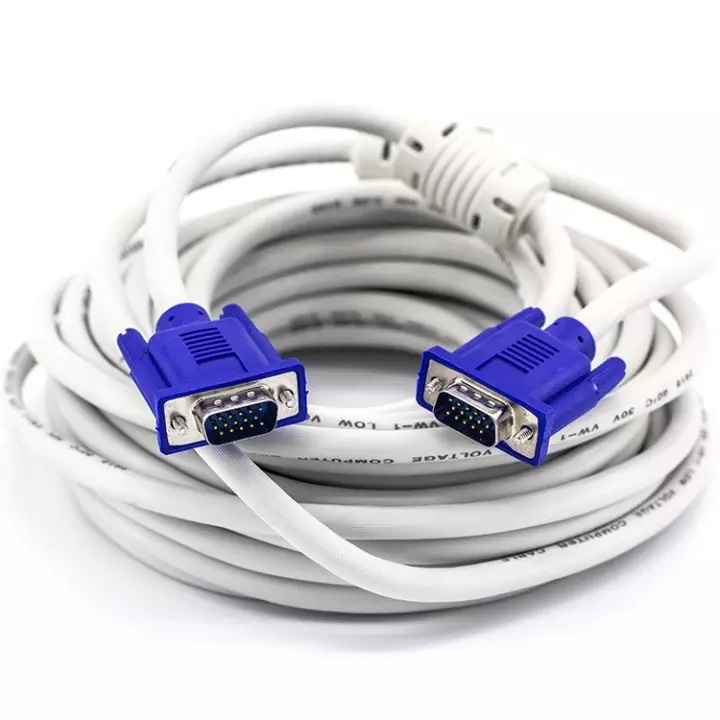 Dây vga 20m dây trắng chống nhiễu cao cấp, cable vga hàng chuẩn, dây cáp cho máy tính mẫu mới bán chạy
