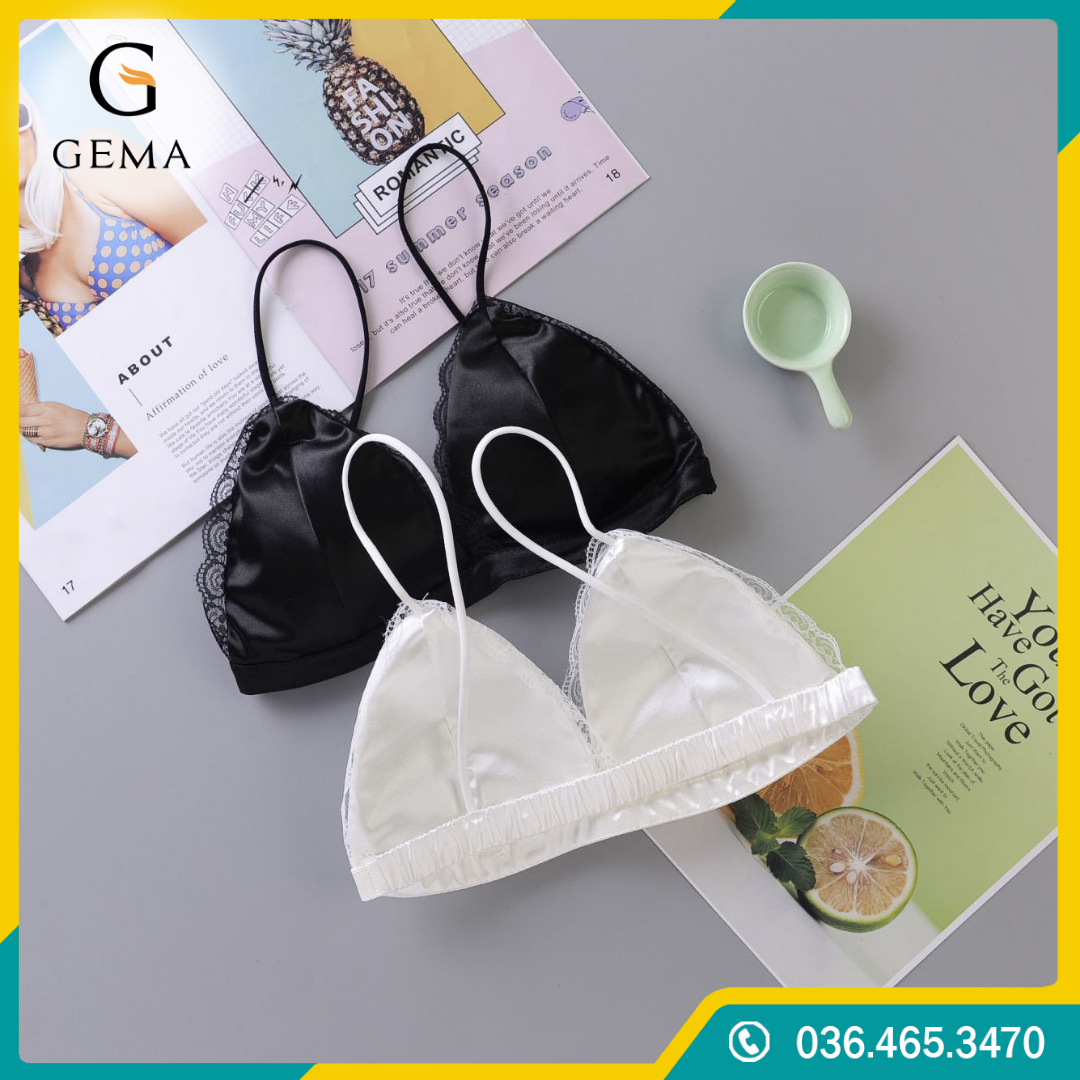 [LOẠI 1] Áo lót lụa viền ren cao cấp đệm mỏng, Áo bra phi lụa mút mỏng viền ren cuốn hút