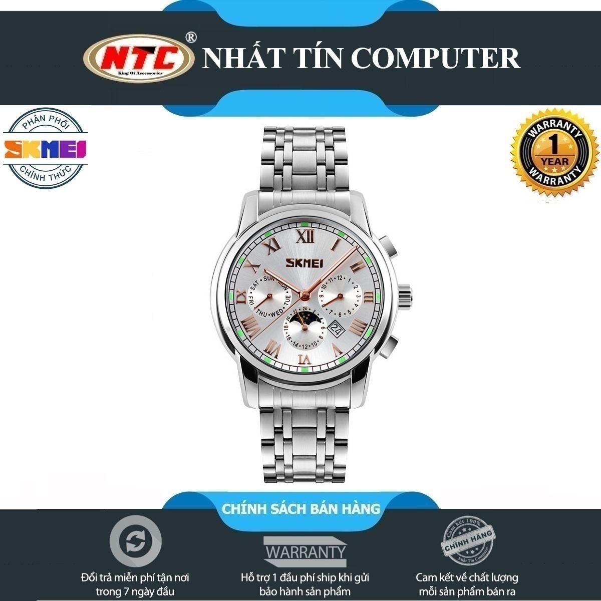 Đồng hồ thời trang nam cao cấp SKMEI 9121 (dây khớp thép không rỉ, chạy kim, chống nước 3ATM)