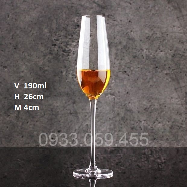 Ly uống Rượu Vang Sâm Panh Pha Lê 190ml, cốc thủy tinh kiểu uống Champagne Sang Trọng, Ly thủy tinh cao cấp uống vang đỏ, Ly Ruou Vang, wine glass