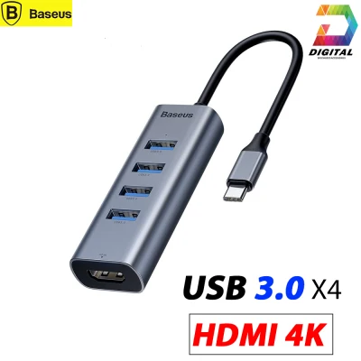 [HCM]Hub Chuyển Type C to USB 3.0 và HDMI Baseus Enjoy Series Type C to USB 3.0 x4 Ports + HDMI 4K intelligent HUB Adapter